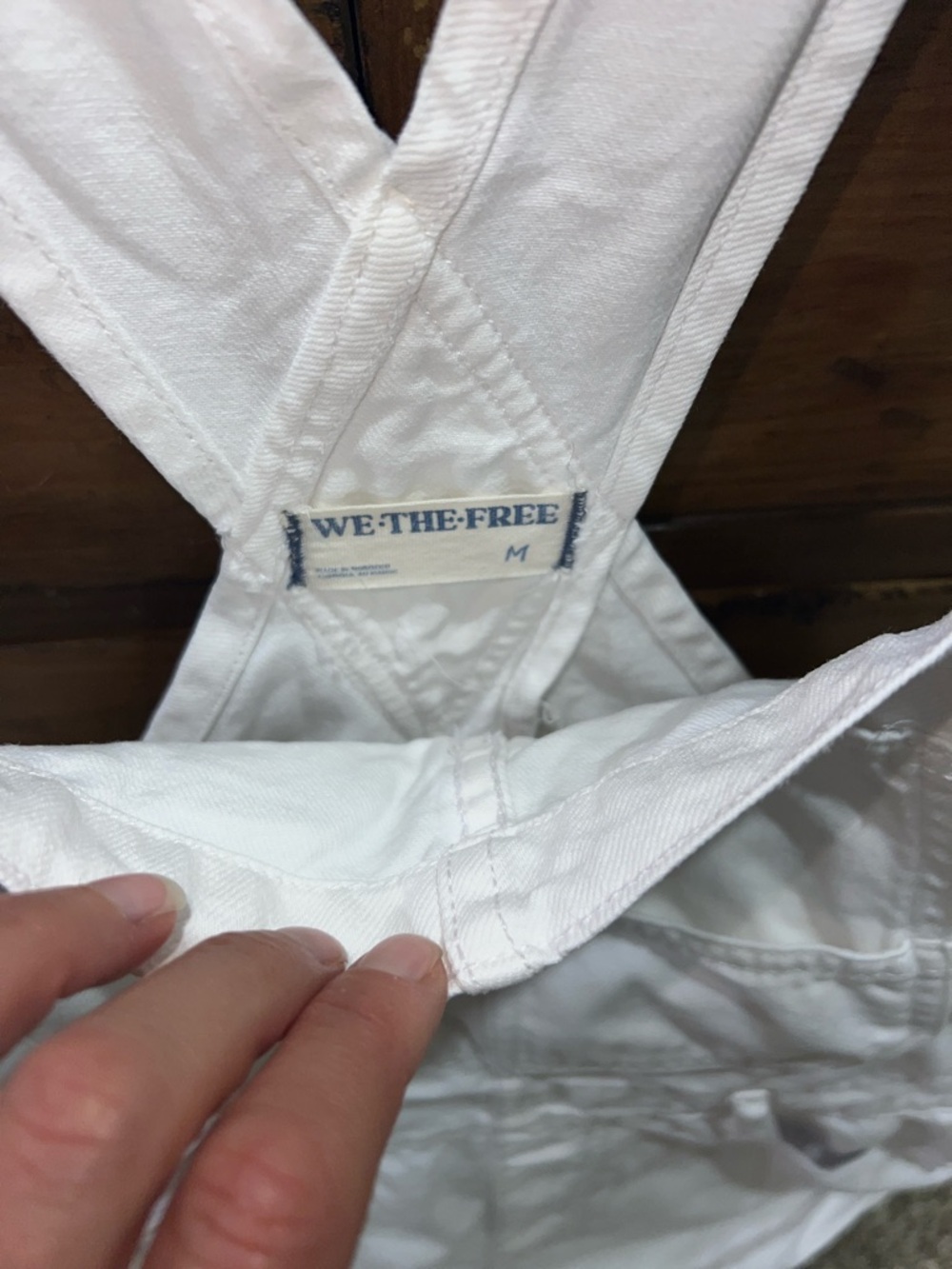 We The Free! White Denim Ziggy Shortalls SZ Medium {beach, resort, vacay, lake} - Picture 10 of 14